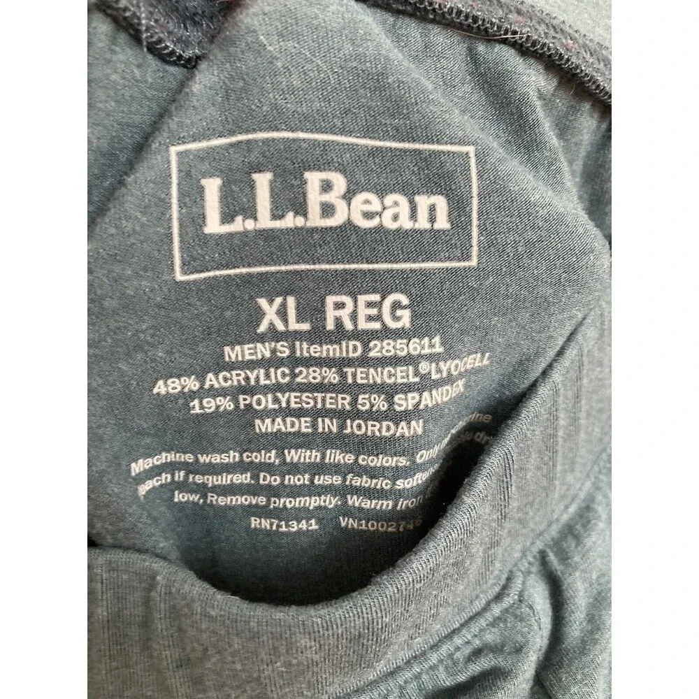 LLBean Set Men’s Base Layer Blue Tencel Lyocell Size XXL Top ~ Size XL Bottom